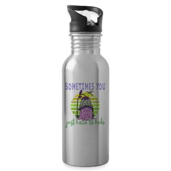 Depressionen Depression Frosch - Trinkflasche mit integriertem Trinkhalm - Lightsilver - Rechts