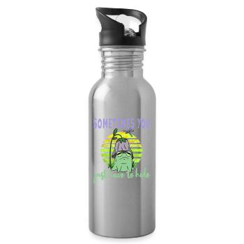 Depressionen Depression Frosch - Trinkflasche mit integriertem Trinkhalm - Lightsilver - Rechts