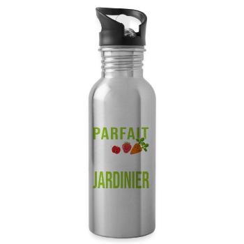 tonton jardinier pas parfait oncle tonton jardin - Gourde avec paille intégrée - argent clair - Droite