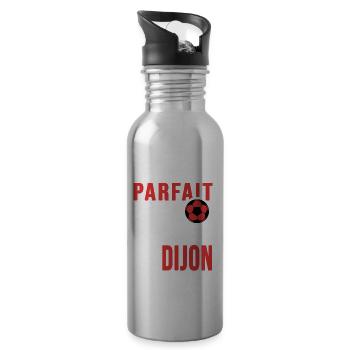 supporter foot Dijon humour football dijonnais - Gourde avec paille intégrée - argent clair - Droite