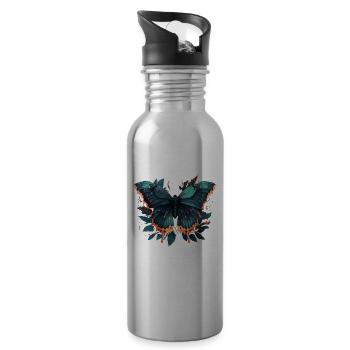 Papillon Nature - Gourde avec paille intégrée - argent clair - Droite