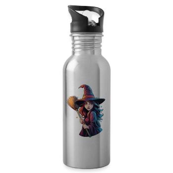 Witch / Magic / Witch Ritual / Fairy Tale / Spell - Water bottle with straw - silver - Right