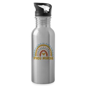 Paediatric intensive care nurse - Water bottle with straw - silver - Right