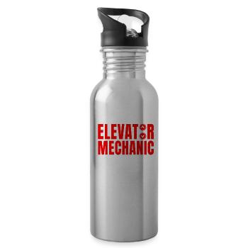 Elevator fitter - Water bottle with straw - silver - Right