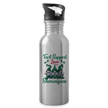 Technical support loves gimmicks St. - Water bottle with straw - silver - Right