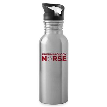 Rheumatologie-Krankenschwester - Trinkflasche mit integriertem Trinkhalm - Lightsilver - Rechts