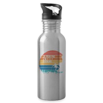 I can't I climbed - Water bottle with straw - silver - Right