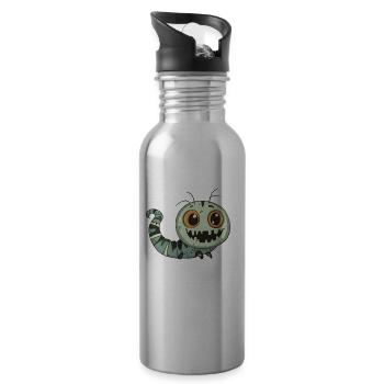 Worm Halloween Zombie - Water bottle with straw - silver - Right