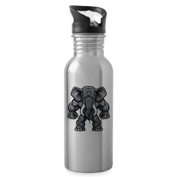 Musculation des muscles de l’éléphant - Gourde avec paille intégrée - argent clair - Droite