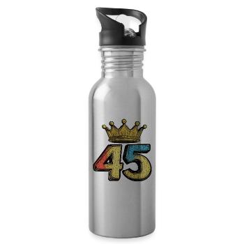 Couronne à 45 chiffres - Gourde avec paille intégrée - argent clair - Droite
