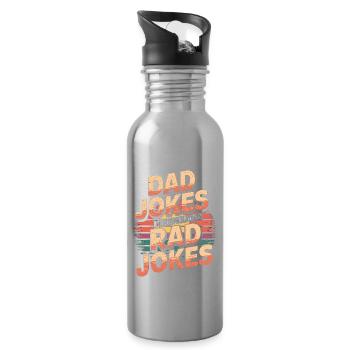 Dad Jokes I Think You Mean Rad Jokes 5 - Trinkflasche mit integriertem Trinkhalm - Lightsilver - Rechts