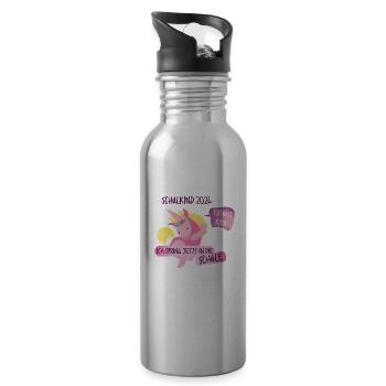 Tschüß Kita - Schulkind - Trinkflasche mit integriertem Trinkhalm - Lightsilver - Rechts