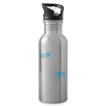 Future surfer like dad - Water bottle with straw - silver - Right