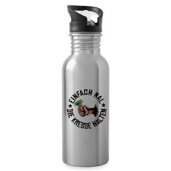 Einfach mal die Kresse halten - Trinkflasche mit integriertem Trinkhalm - Lightsilver - Rechts