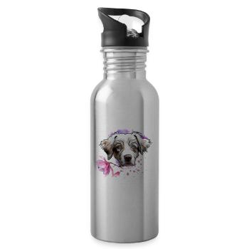 Aussie - Water bottle with straw - silver - Right