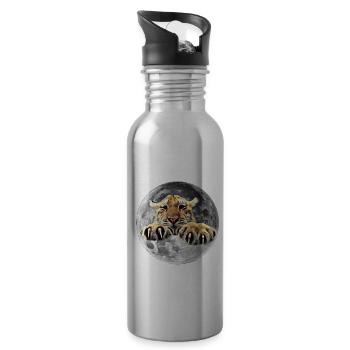 Tiger - Water bottle with straw - silver - Right