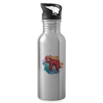 Faultier - Trinkflasche mit integriertem Trinkhalm - Lightsilver - Rechts