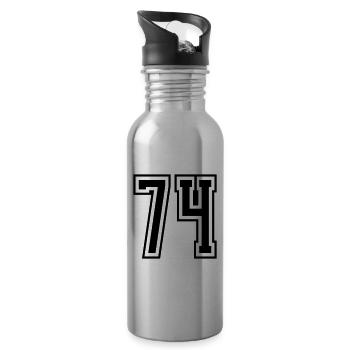 74 digit number - Water bottle with straw - silver - Right
