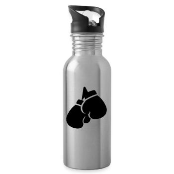 Symbole des gants de boxe - Gourde avec paille intégrée - argent clair - Droite