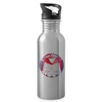 Owl Right Alright Owl pun - Water bottle with straw - silver - Right