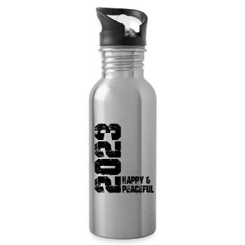 Freiheit Für Die ganze Menschheit - Trinkflasche mit integriertem Trinkhalm - Lightsilver - Rechts