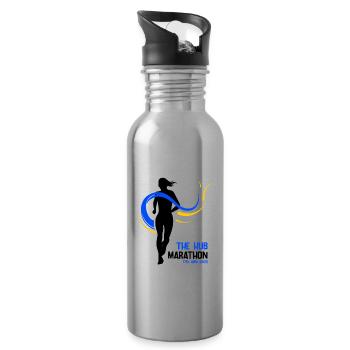 Marathon 17. April 2023 im Hub of the Universe - Trinkflasche mit integriertem Trinkhalm - Lightsilver - Rechts