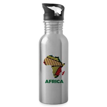 Africa Colors of Simbabwe - Trinkflasche mit integriertem Trinkhalm - Lightsilver - Rechts