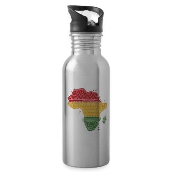 Afrika - Mali - Kontinent - Trinkflasche mit integriertem Trinkhalm - Lightsilver - Rechts