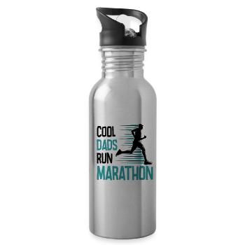 Laufen Sie 26,2 Meilen Marathon Herausforderung - Trinkflasche mit integriertem Trinkhalm - Lightsilver - Rechts