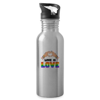 Fier LGBTQ. Opinion - Gourde avec paille intégrée - argent clair - Droite