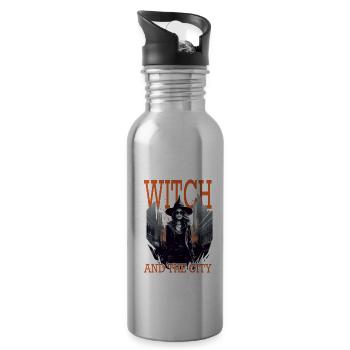 Gruselige Stimmung von Halloween - Trinkflasche mit integriertem Trinkhalm - Lightsilver - Rechts