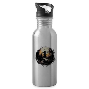 Gruselige Stimmung von Halloween - Trinkflasche mit integriertem Trinkhalm - Lightsilver - Rechts