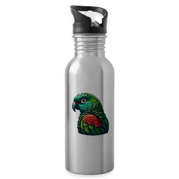 Green Cheeked Conure Cute Conure Parrot - Water bottle with straw - silver - Right
