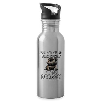 Bartagame sagt Eidechse Gecko - Trinkflasche mit integriertem Trinkhalm - Lightsilver - Rechts