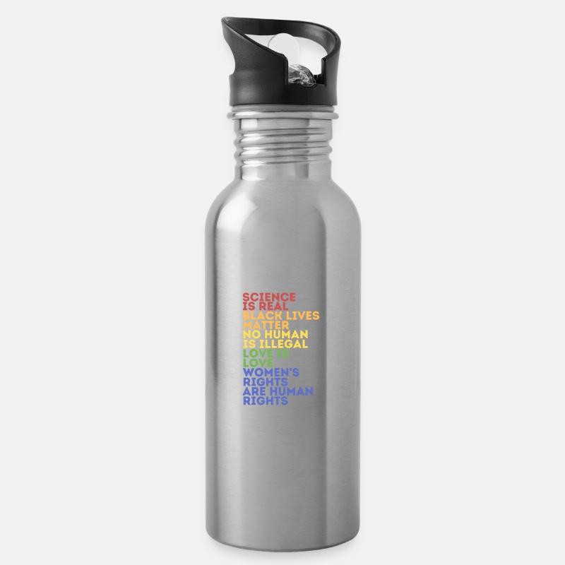 LGBT Menschenrechte - Trinkflasche mit integriertem Trinkhalm - Lightsilver