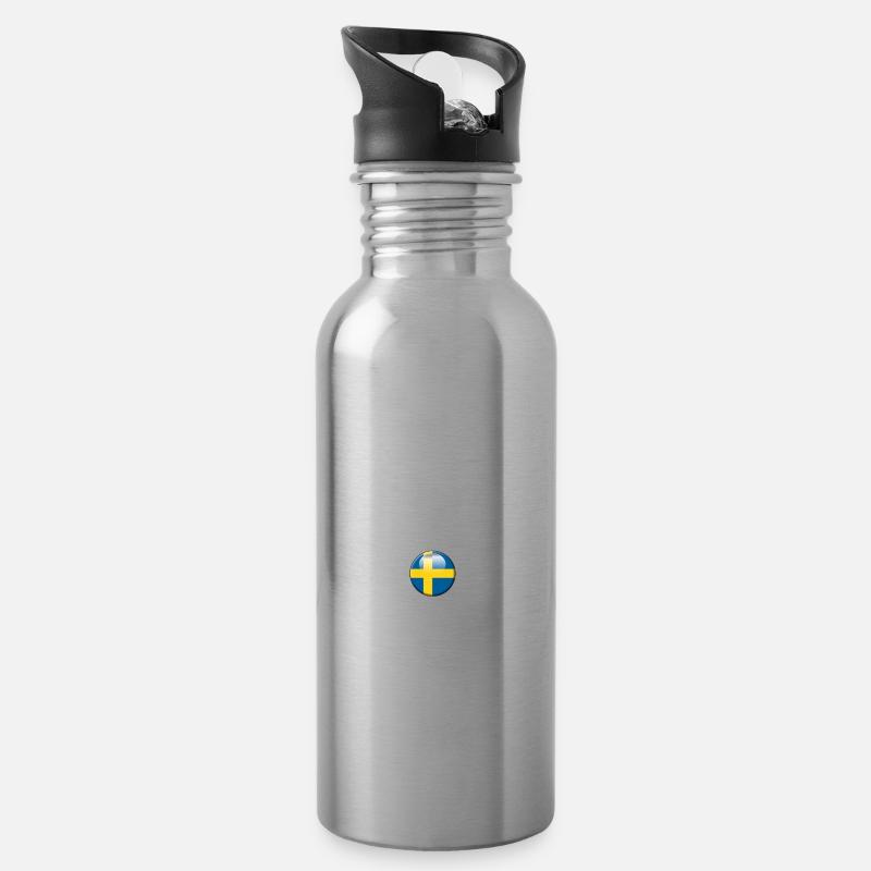 SCHWEDEN - Trinkflasche mit integriertem Trinkhalm - Lightsilver