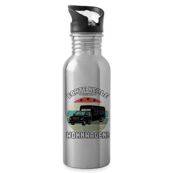 ICH WILL IN DIE NATUR ABER NUR MIT WOHNWAGEN - Trinkflasche mit integriertem Trinkhalm - Lightsilver - Rechts