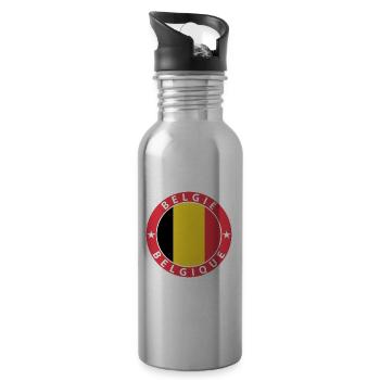 Belgien - Trinkflasche mit integriertem Trinkhalm - Lightsilver - Rechts