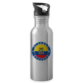 Ecuador - Trinkflasche mit integriertem Trinkhalm - Lightsilver - Rechts
