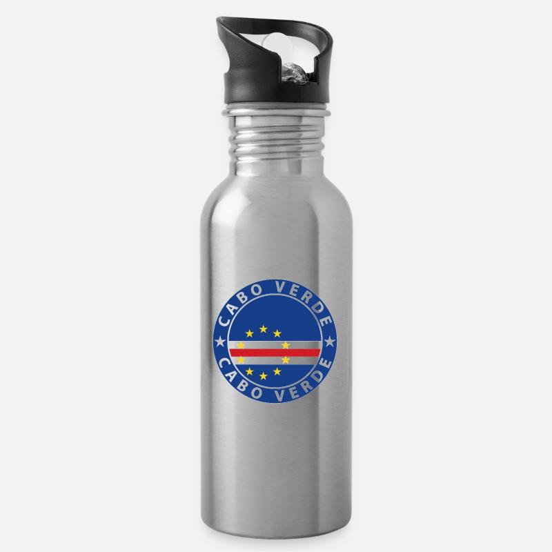 Cabo Verde - Trinkflasche mit integriertem Trinkhalm - Lightsilver