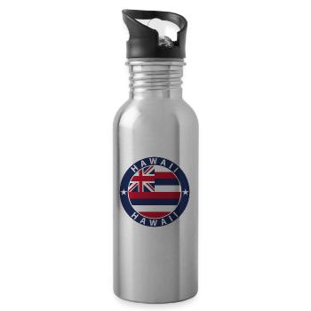 Hawaii - Trinkflasche mit integriertem Trinkhalm - Lightsilver - Rechts