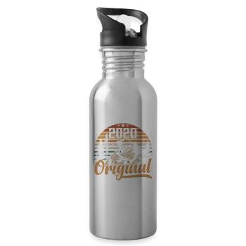 Original 2020 Retro 2020 Vintage 2020 Anniversaire - Gourde avec paille intégrée - argent clair - Droite