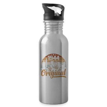 Original 1944 Retro 1944 Jahrgang 1944 Geburtstag - Trinkflasche mit integriertem Trinkhalm - Lightsilver - Rechts