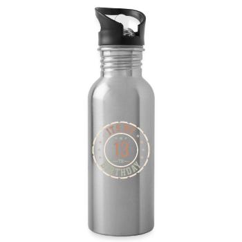Es ist mein Geschenk zum 13. Geburtstag 13 Jahre - Trinkflasche mit integriertem Trinkhalm - Lightsilver - Rechts