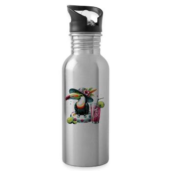 TOUCAN CARAÏBES ÉTÉ - Gourde avec paille intégrée - argent clair - Droite