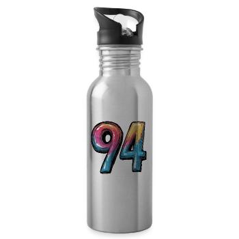 Bande dessinée à 94 numéros - Gourde avec paille intégrée - argent clair - Droite