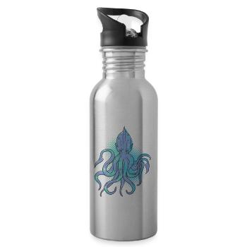 tintenfisch - Trinkflasche mit integriertem Trinkhalm - Lightsilver - Rechts