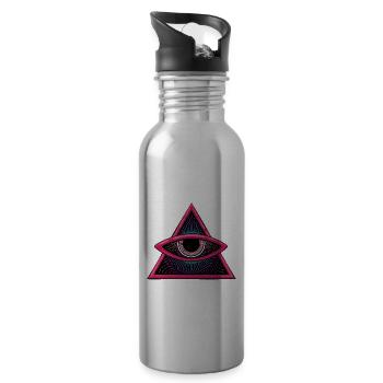 Eye of Wisdom Psychedelic LSD DMT - Water bottle with straw - silver - Right