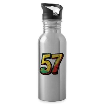 57 Number Comic - Water bottle with straw - silver - Right