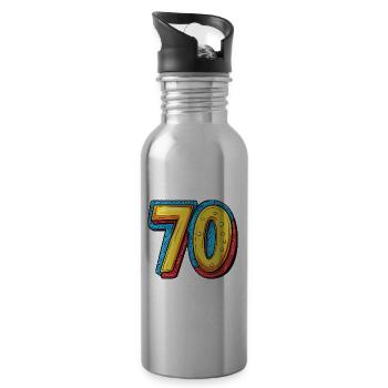 70 Number Comic - Water bottle with straw - silver - Right